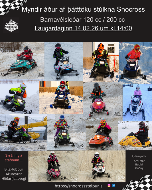 Stúlkur í barnaflokk - myndir áður Snocross
