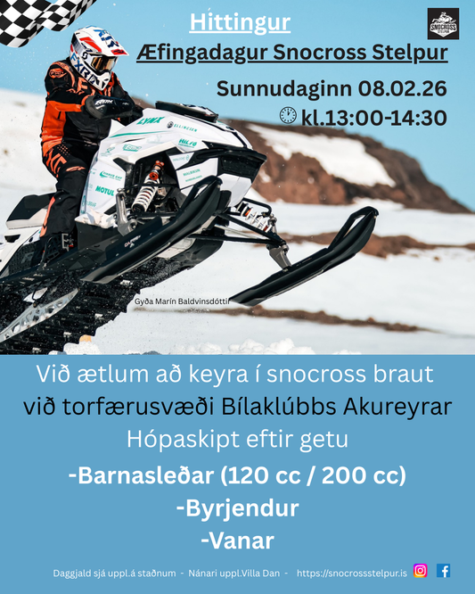 Snocross Æfing á morgun