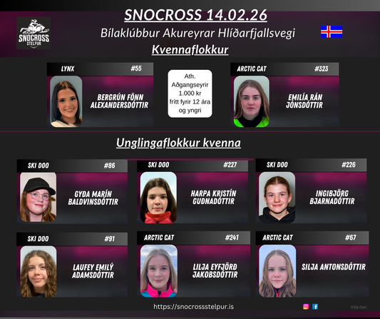 1 keppni vetrarins á Akureyri laugardaginn 14. febrúar