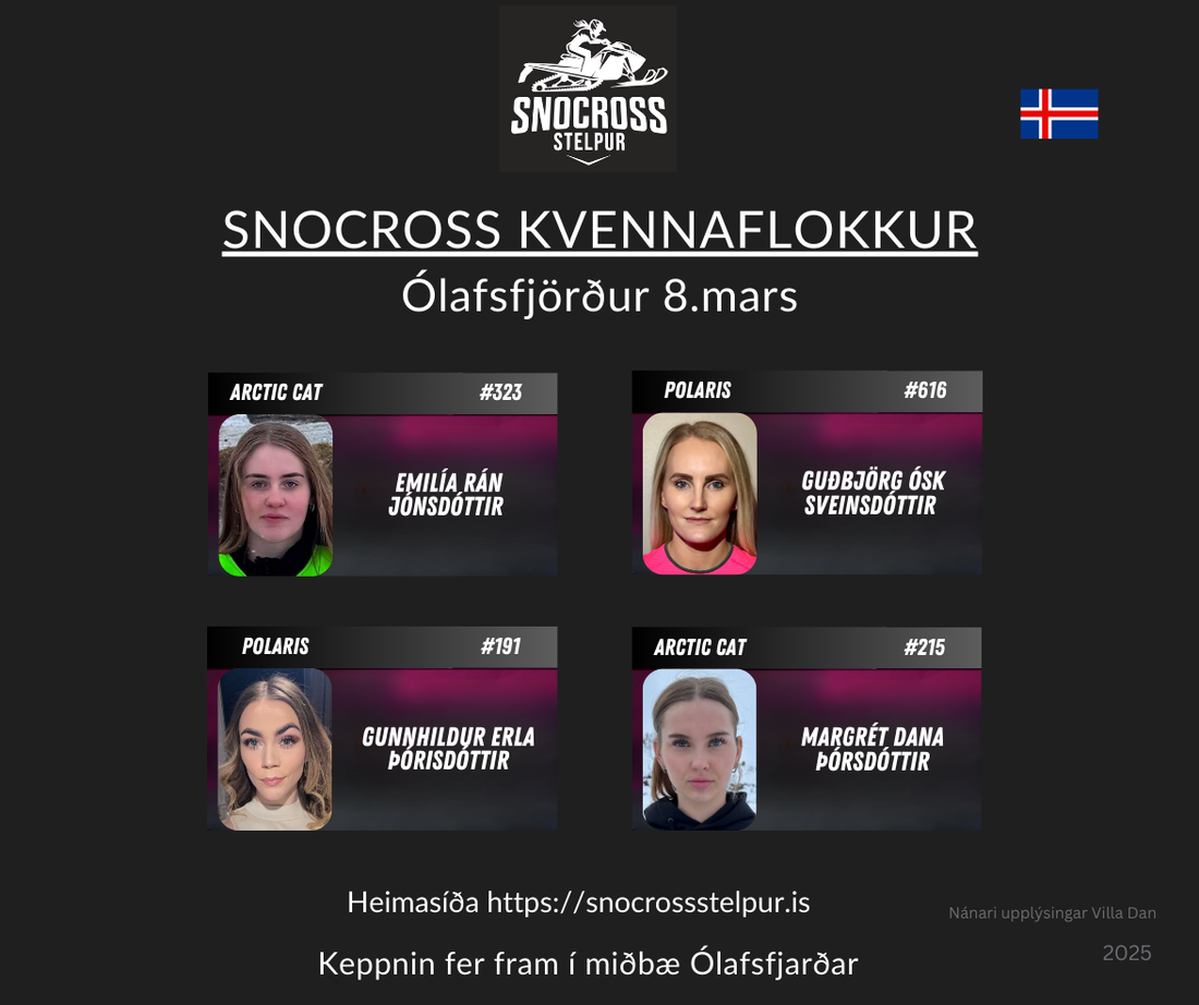 3.Umferð Íslandsmeistaramóts í Ólafsfirði 8.mars Kvennaflokkur